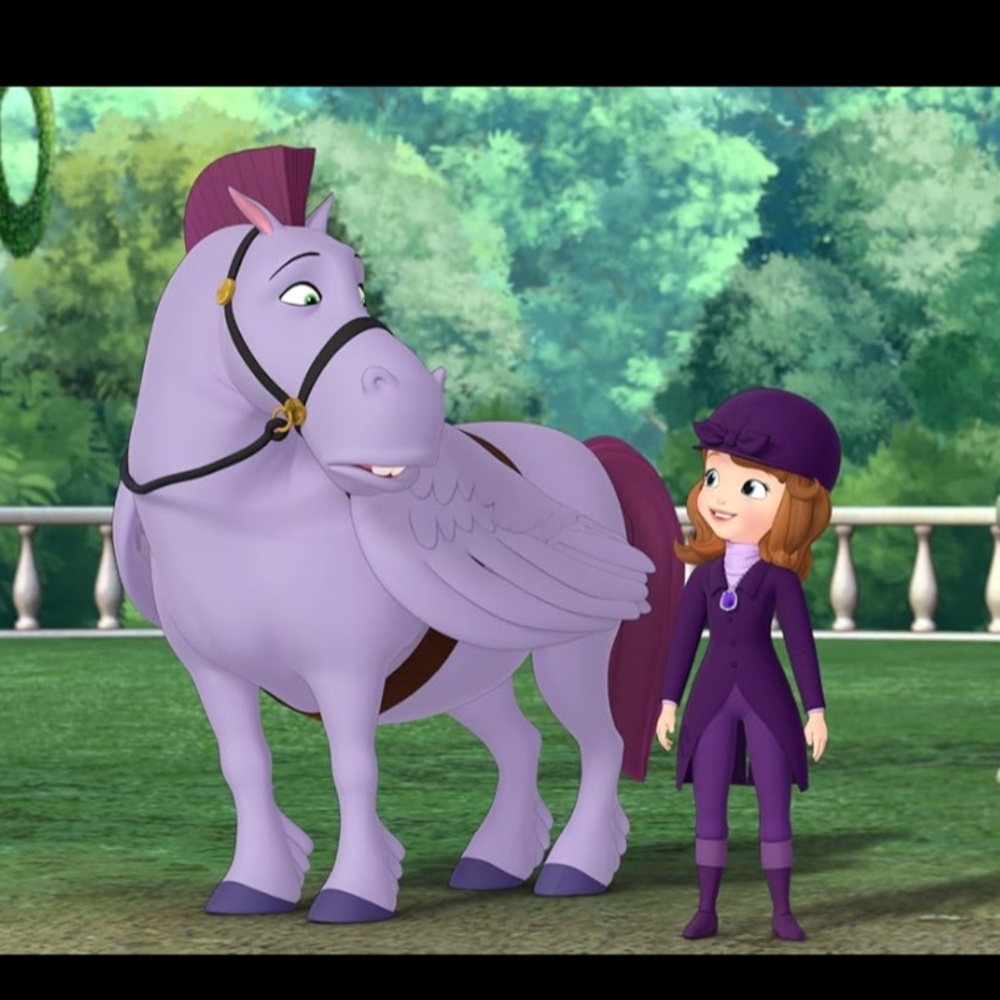 RARE Disney JUMBO Minimus Flying Pony Sophia The First Purple Pegasus Horse - Picture 3 of 5